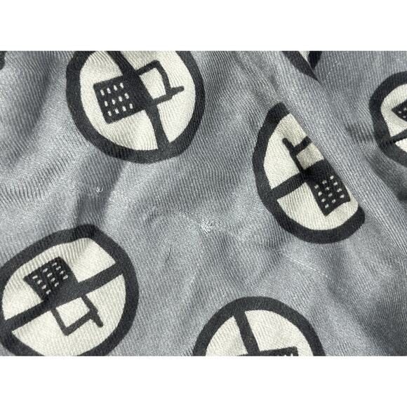 Anya Hindmarch Womens Scarf Wrap Gray No Cell Phone Tech Free Zone Print 54"X72" - Picture 6 of 9